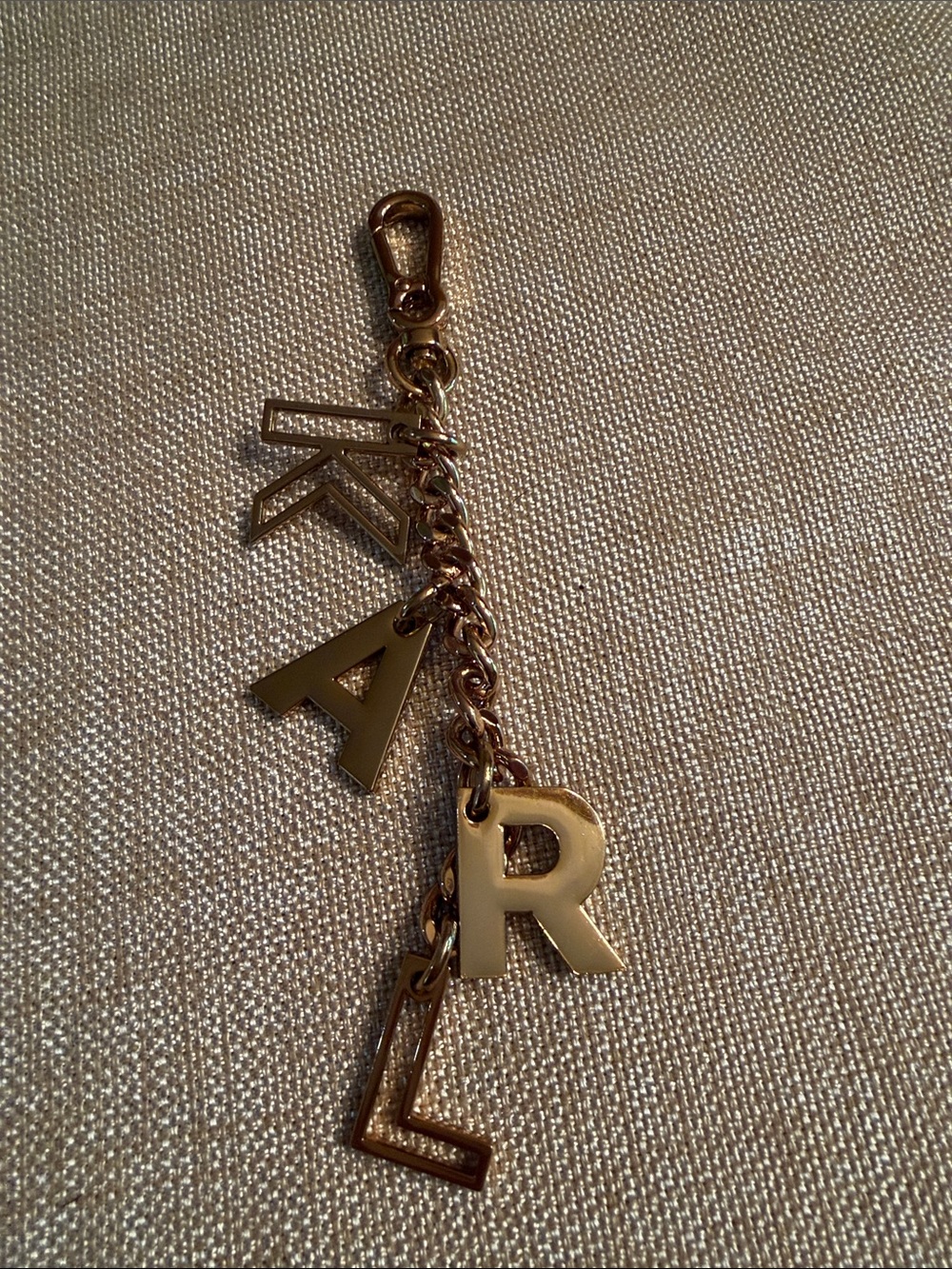 Karl Lagerfeld Authentic  Gold Letter Charm Key Chain with Chain Link - Picture 5 of 8